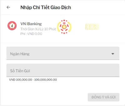 thực hiện nạp tiền 188BET