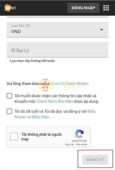 bấm chọn đăng ký 188BET