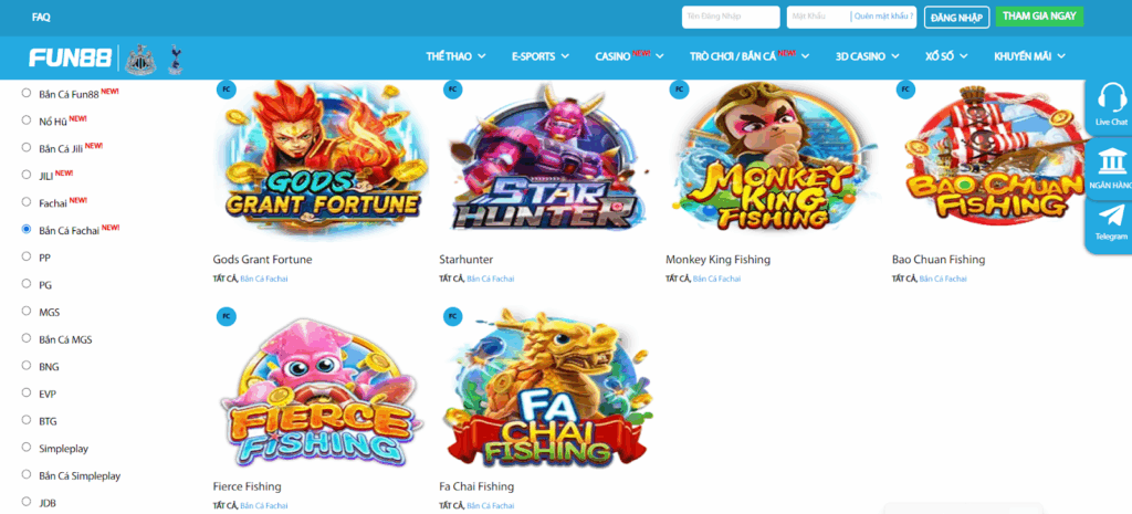 Chơi game Fun88 Bắn Cá hào hứng, sôi động