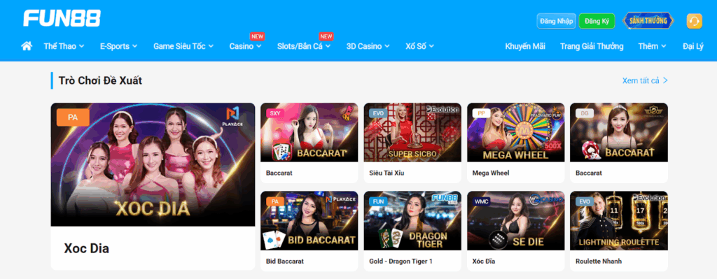 Khám phá các game cá cược hấp dẫn tại nhà cái Fun88