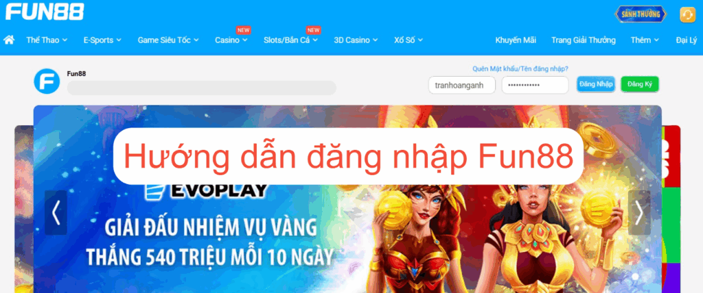 Hướng dẫn đăng nhập Fun88 chi tiết
