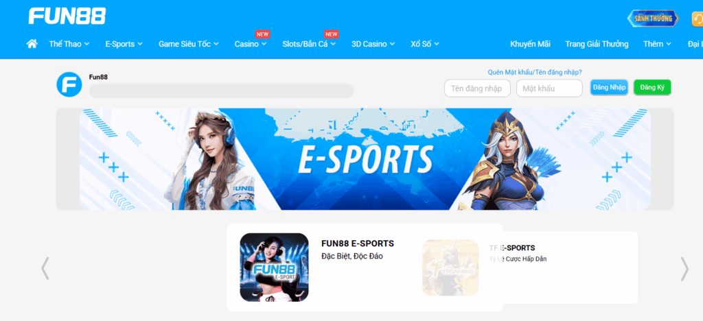 Fun88 sở hữu các sảnh cược Esports chuyên nghiệp