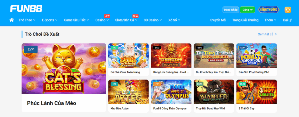 Trải nghiệm Slots game cùng Fun88 Casino 